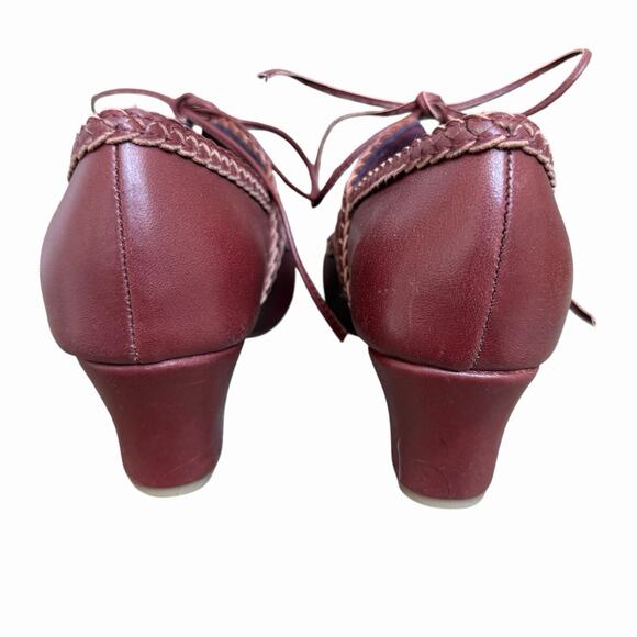 Bali Elf Maroon Leather Mary Jane Oxford Heels Size 8.5 NWOB - Picture 10 of 12